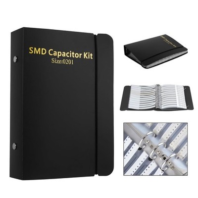 SMD 0201 Capacitors Assortment Book, 2550pcs, Common Values