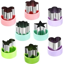 Vegetable Cutter Shapes Set 8 Pack Mini Stainless Steel Fruit Cookie Mold