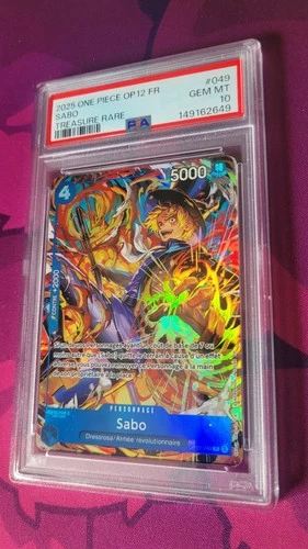 One Piece TCG OP12- SABO- OP10-049 TR French Trésor Treasure Rare LOW POP PSA 10