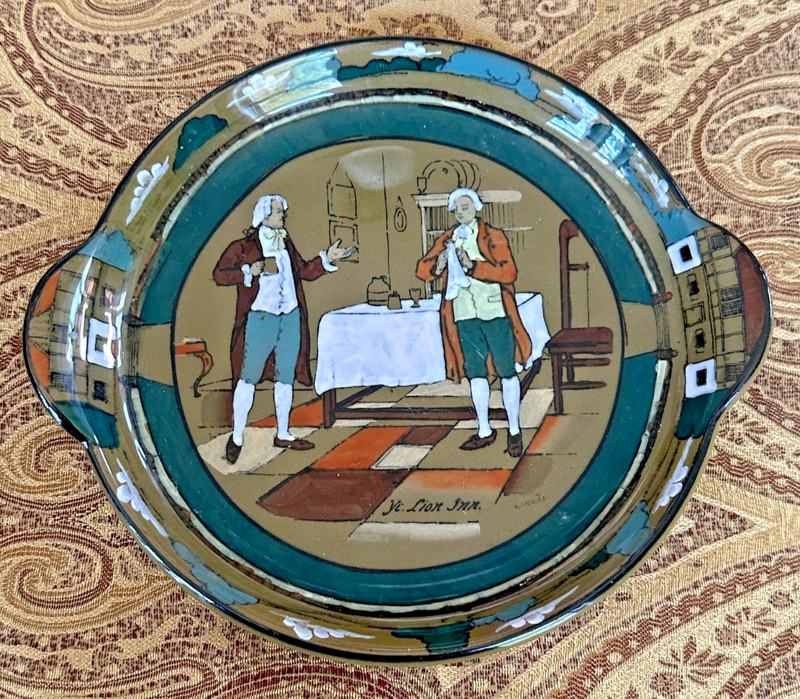Buffalo Pottery Deldare Ware Calling Card Plate Ye Lion Inn NO RESERVE!