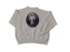 Vintage Made In USA Y2K Jesus T Crewneck Sweatshirt Size Large Walking On Water