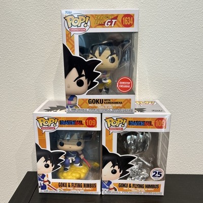 Funko Pop Lot of 3 Dragon Ball Z Goku & Flying Nimbus / Goku With Kamehameha