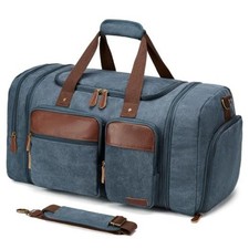 Canvas Duffle Bag for Travel 50L Expandable  Travel Large 50 L Navy Blue