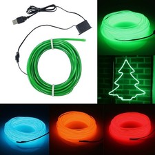 16ft Usb Powered Neon Led Light Glow El Wire String Strip Rope Tube Party Decor 16ft Usb Powered Neon Led Light Glow El Wire String Strip Rope Tube Party Decor