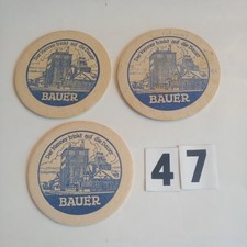 3 Stück versch. VEB Bierdeckel  Brauerei Bauer DDR Sammlung, Nr. 47