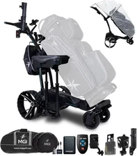 MGI Navigator Ai GPS+ Remote Control Electric Golf Push Cart Ultimate Bundle-