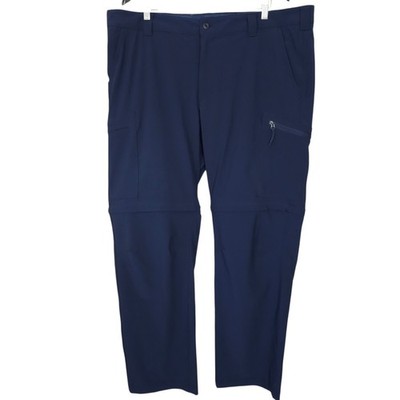 Columbia Silver Ridge Convertible Pants Mens 42x32 Navy Hiking Cargo To Shorts