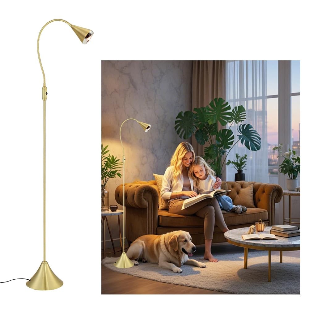 LED Floor Lamp with Stepless Dimming for Reading - Eye-Caring Standing Light