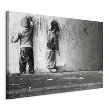 Bilder Banksy Vlies Leinwandbild 1 tlg Wandbilder XXL Kinder Mural Street Art