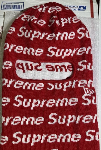 Masque de ski cagoule Supreme X New Era logo répété FW23 taille OS taille unique ?? rouge