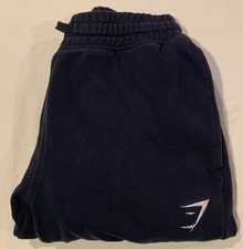 Gymshark Sweatpants Joggers XS Navy Crest Pocket Drawstring