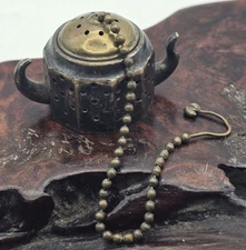 Vintage Tea Strainer Infuser - Teapot Shape Austria Brass?