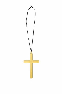 Gold Priest Cross Necklace | Large Monk Prop 5 Inches X 9 Inches,