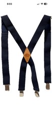 Dickies Men's Navy Blue Silver Metal Clip End Suspenders Style 21DI5100