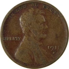1911 S Lincoln Wheat Cent F Fine Details Penny 1c Coin SKU:I26370
