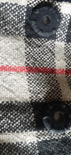 Sonia Rykiel Coat Linen White Red Black Large Check Made In France Size 36 - Picture 11 of 15