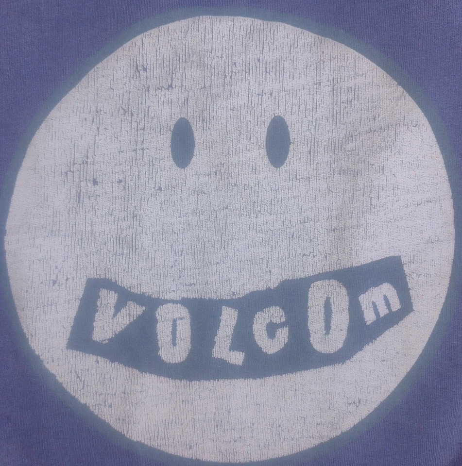 Sudadera Volcom para niños, azul con cara, talla 6 niños niños, patinador, surfista, tabla. Foto 3 de 4