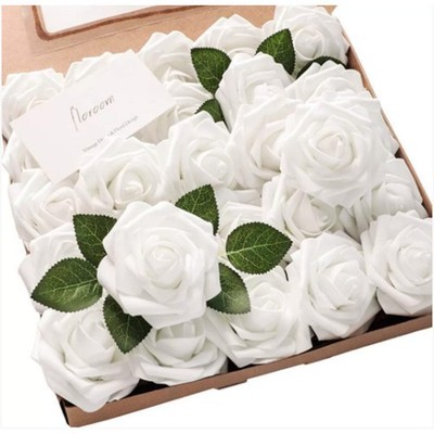 25 Schaumstoff Rosen Blumen mit Stielen künstlich für Hochzeit und Outdoor Eve