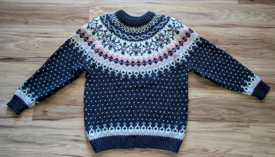 Suéter Vintage Tejido Nordic Fair Isle Para Mujer M Mezcla de Lana Invierno Vacaciones Acogedor Foto 2 de 4