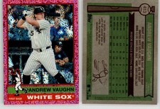 Andrew Vaughn 2025 Topps Heritage Chrome Pink Sparkle #413 White Sox