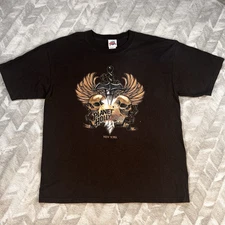 Vintage 90s Planet Hollywood New York T-Shirt X Large Short Sleeves Skulls