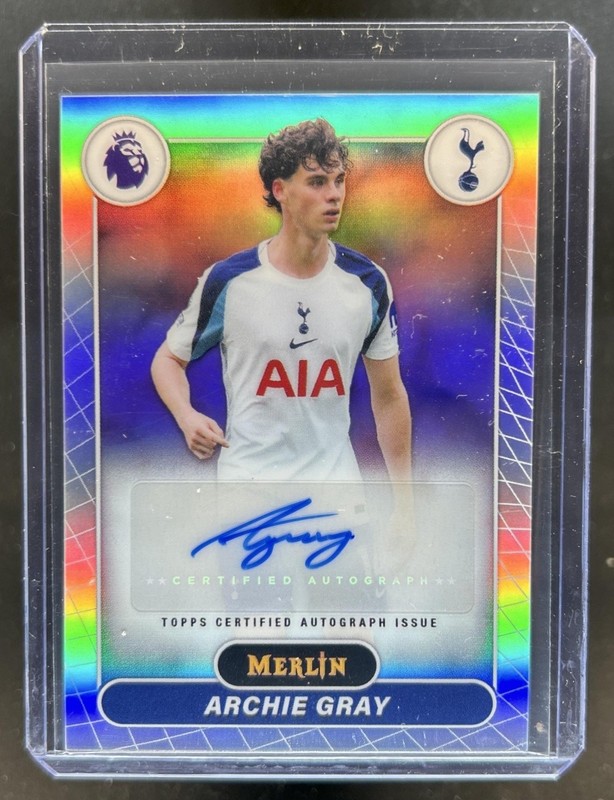 2026 Topps Merlin Premier League Archie Gray Auto Autograph #MV-GY Tottenham