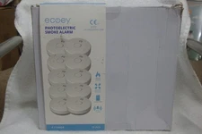 10 PACK White Ecoey Photoelectric Smoke Detector Alarm Set Model FJ136GB