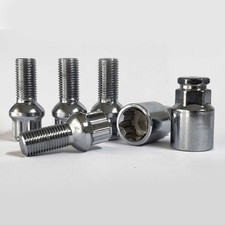 Felgenschlösser M14x1,5 27mm Kugelbund R13 chrom Radschloss für Audi Mercedes-Be