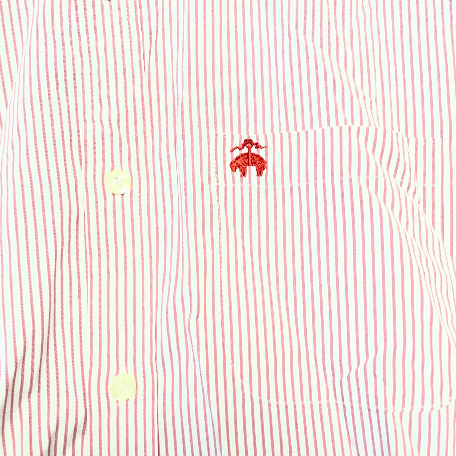 Brooks Brothers Original Polo Men's Shirt Size L Red White Striped Button Down thumbnail 4