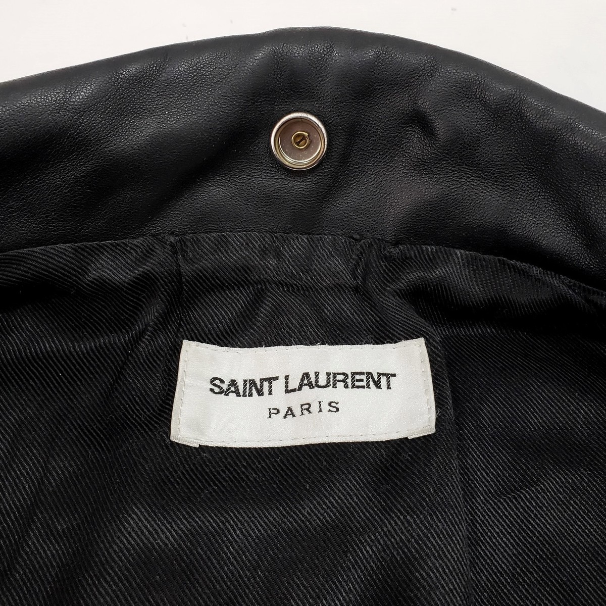 SAINT LAURENT L01 397290-484284 Slim Motorcycle Lamb Leather Biker
