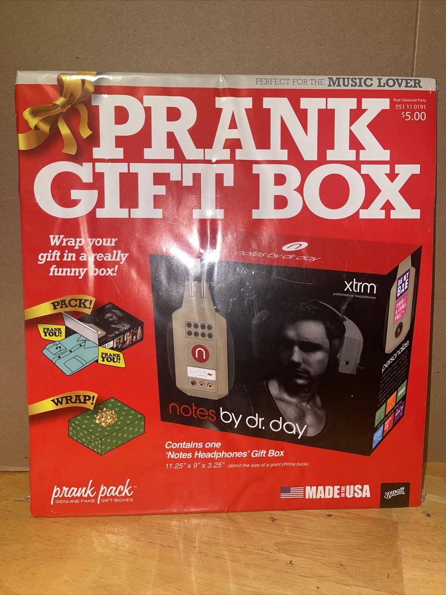 Prank Gag Gift Box Wrap 'Notes By Dr. Day' Holiday Birthday Funny