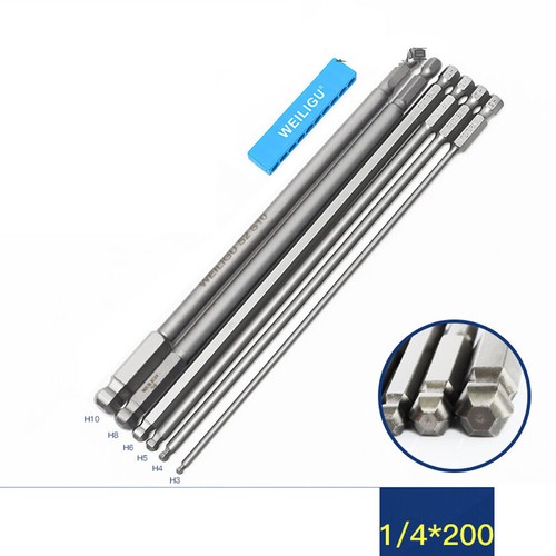 1/4" Hex Shank Ball Ended Bits Hexagon Head Screwdriver Bits Magnetic Allen Keys - Picture 25 of 29