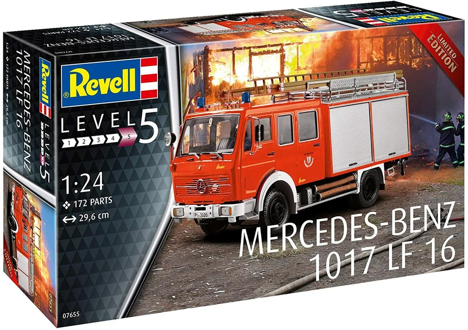Revell 07655 Mercedes Camion Dei Pompieri Kit Modello Edizione Limitata 1/24 - Immagine 3 di 3