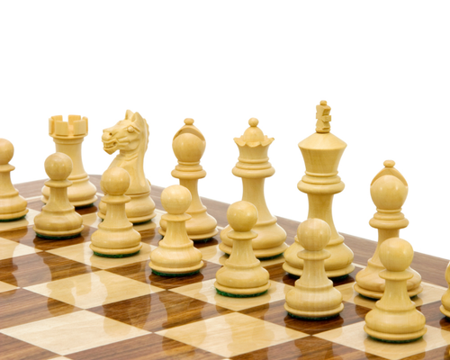 3.25″ Fierce Knight Staunton Chess Pieces Only Set – Weighted Golden Rosewood - Picture 3 of 7