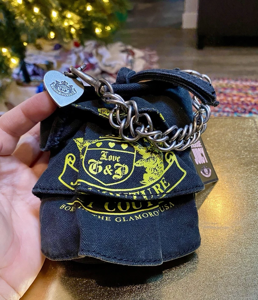 Muñequera Juicy Couture Vintage Teeny Tiny Denim Volantes G & P Nueva con Etiquetas Correa de Cadena Foto 2 de 4