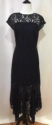 chinese dress ladies Lace Plunge Neck Panel Dress-Navy