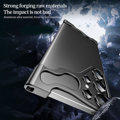 Funda con almohadilla de esquinas de metal para Samsung S24 Ultra S23 Plus lente película desnuda sin marco - Imagen 9 de 32