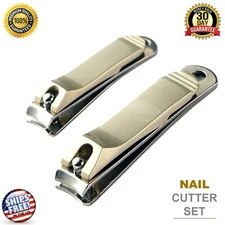 2X Toenail Clippers Finger Nail Cutter Set Manicure Pedicure Kit Stainless Steel