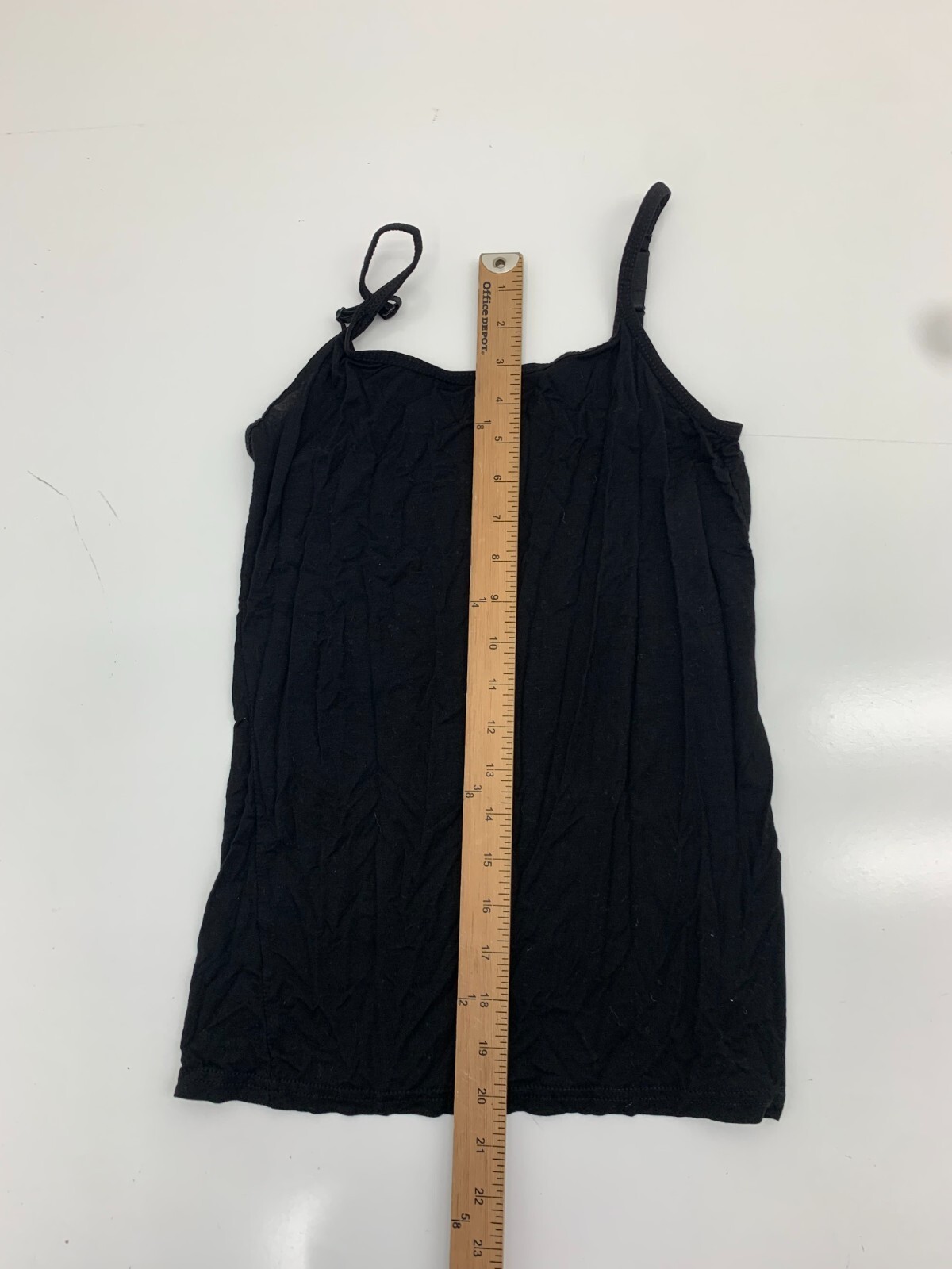 Womens Solid Black Spaghetti Strap Tank Size Small - image 3