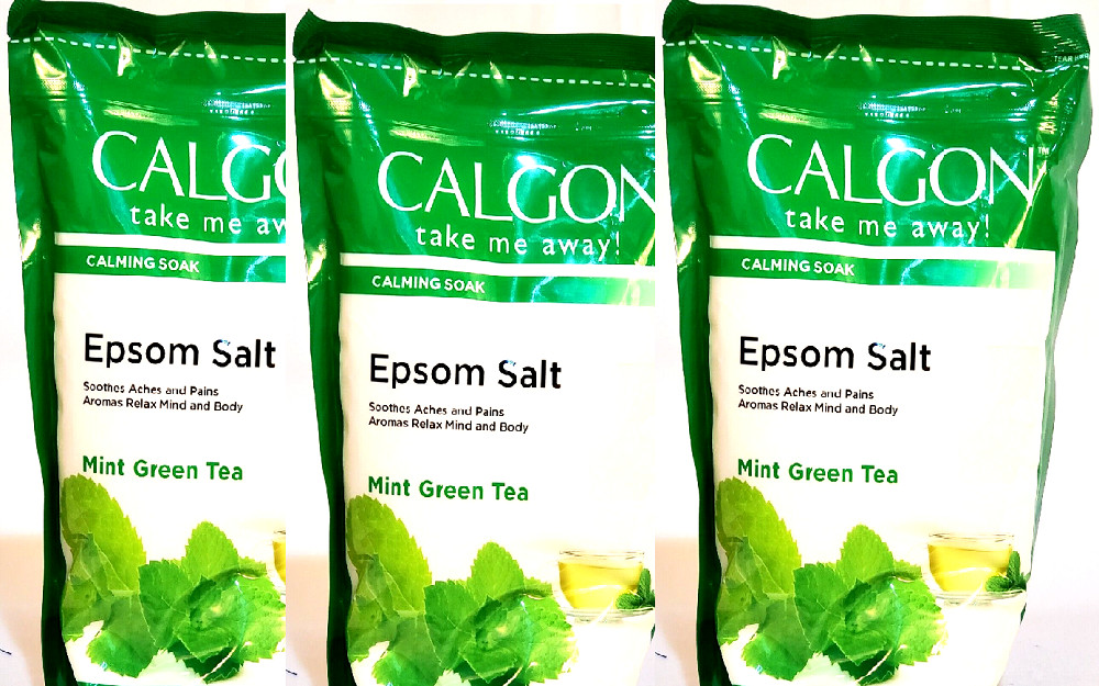 3 Calgon Take Me Away Calming Soak Epsom Salt Mint Green Tea Soothes Aches Pains
