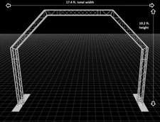 Aluminum Truss ARCH SYSTEM 17' Wide x 10' High Mobile DJ Archway Bolt Connection