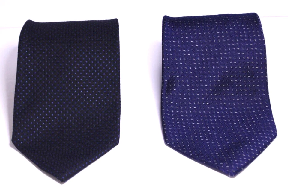 Lote de 2 Corbatas Harold Powell 100% Seda Azul EE. UU. Foto 2 de 4