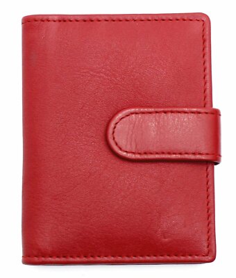 RAS Mens Womens Small Leather 24 Credit Cardholder With Popper Button Fastening 