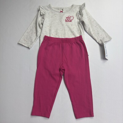Carter's Heart Long Sleeve Bodysuit Leggings Set Baby Girl 9M