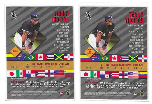1997 Bowman's Best International Frank Thomas #BB11 PLUS Atomic Refractor #BB-11 - Picture 6 of 6