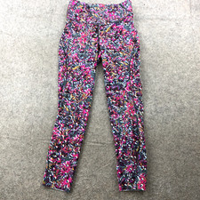 LULULEMON Leggings 8 Flower Pink Pockets Gym Workout Athleisure 25" Inseam