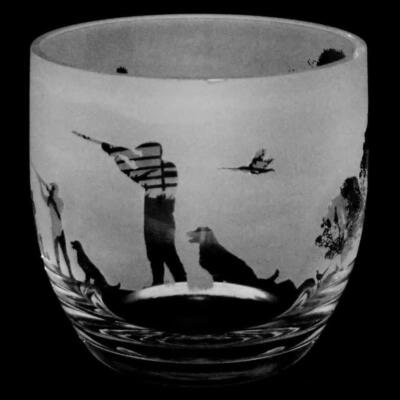 Glass Candle Pot Shooting Decorative Sandblast Sport Tea Light Holder Gift Animo