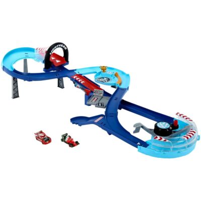 Mattel HXJ32 - Disney Pixar Cars - Global Racers Cup Sprung-Rennstrecke Trackset