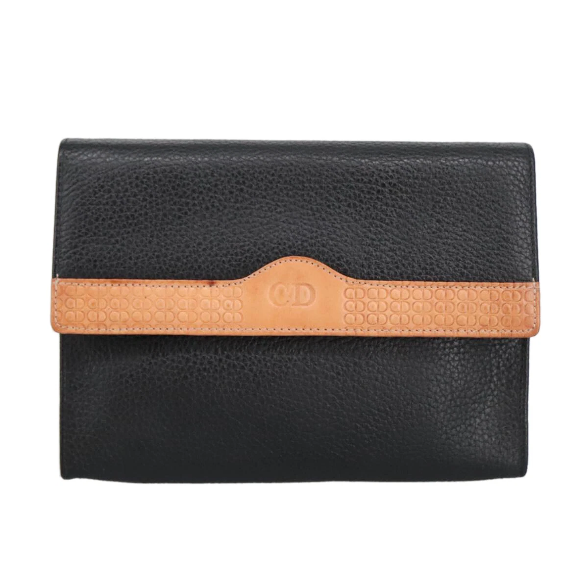 Sac pochette cuir noir Dior Cd authentique