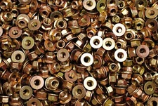 (150) Toplock Flange Nuts 3/8-16 Grade G Yellow Zinc All Metal Locking Nut 8/G